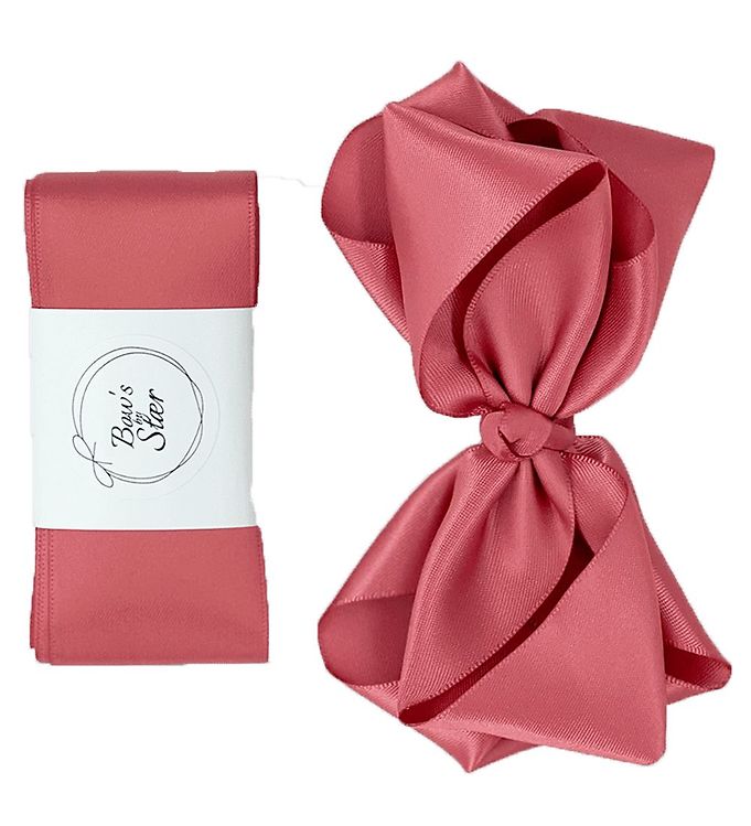 Bows By Stær Dåbsbånd m. Sløjfe - Satin - Dusty Berry