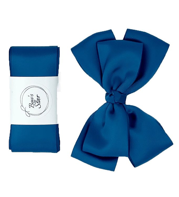 Bows By Stær Dåbsbånd m. Sløjfe - Satin - Double Bow - Navy