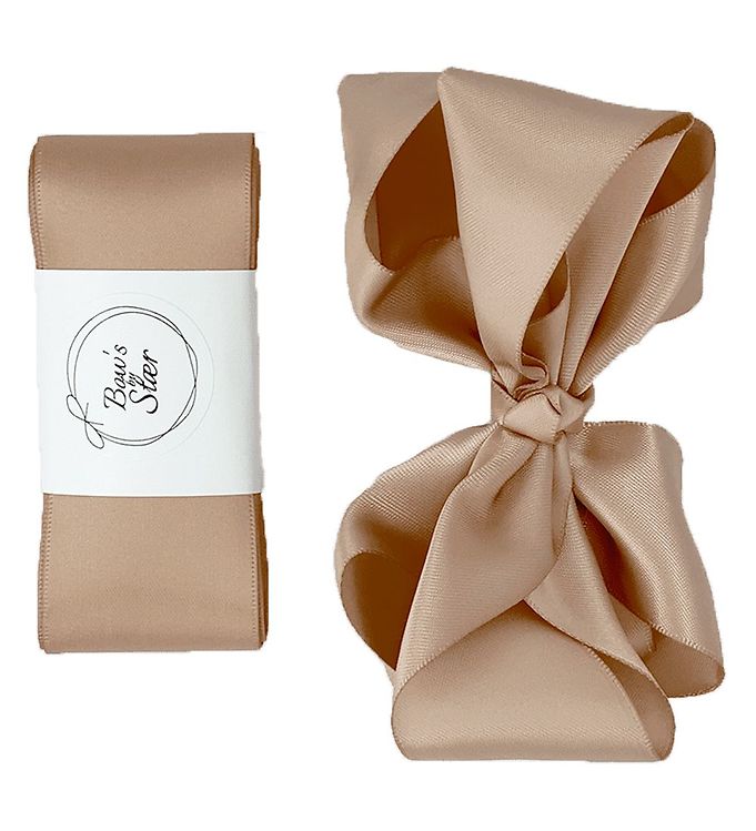 Bows By Stær Dåbsbånd m. Sløjfe - Satin - Beige