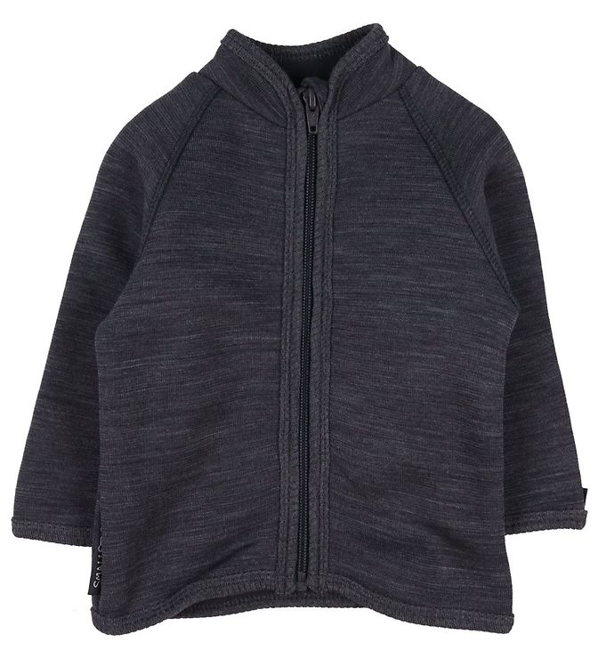 9: Smallstuff Uld Cardigan med Lynlås Dark Grey