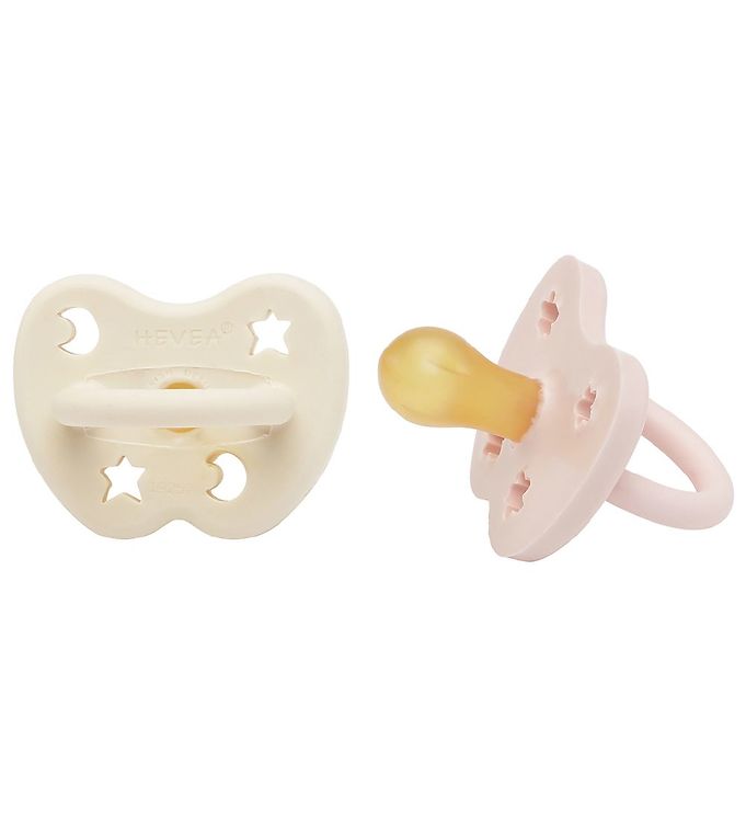 Hevea Sut Rund 2-pack Powder Pink & Milky White