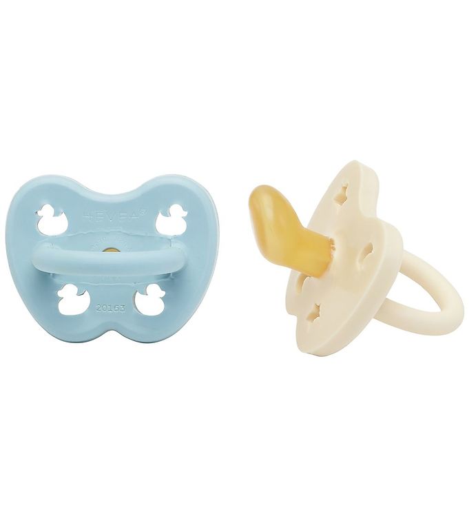 Hevea Sut Anatomisk 2-pack Baby Blue & Milky White