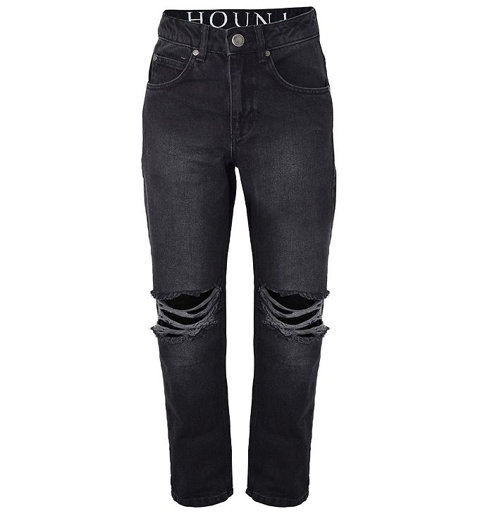 Image of Hound Jeans - Wide w/ Holes - Black Denim - 14 år (164) - Hound Bukser - Jeans (235670-1376178)