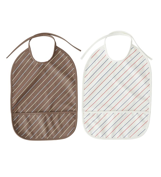 OYOY Hagesmæk Mellow/Choko Striped 2-Pak