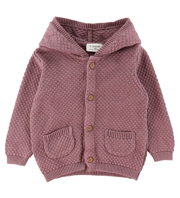 Fixoni Cardigan - Strik - Grape Shake m. Ører