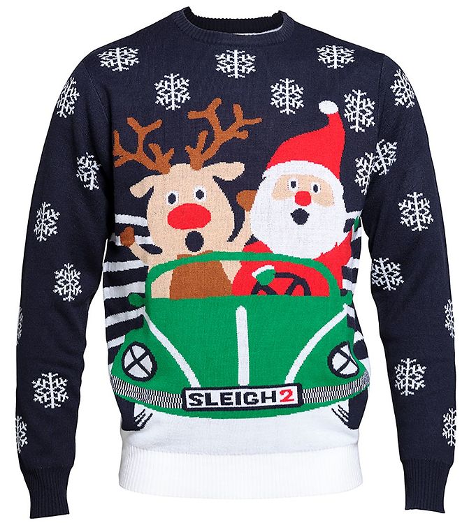 Image of Jule-Sweaters Bluse - The Christmas Roadtrip - Navy - 13-14 år (158-164) - Jule-Sweater Bluse (237715-1484715)