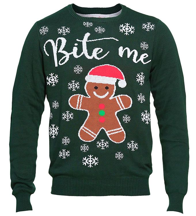 Jule-Sweater Jule-Sweaters Bluse - Bite Me Mørkegrøn unisex