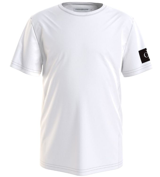Calvin Klein T-Shirt - Badge Rib Fitted - Bright White