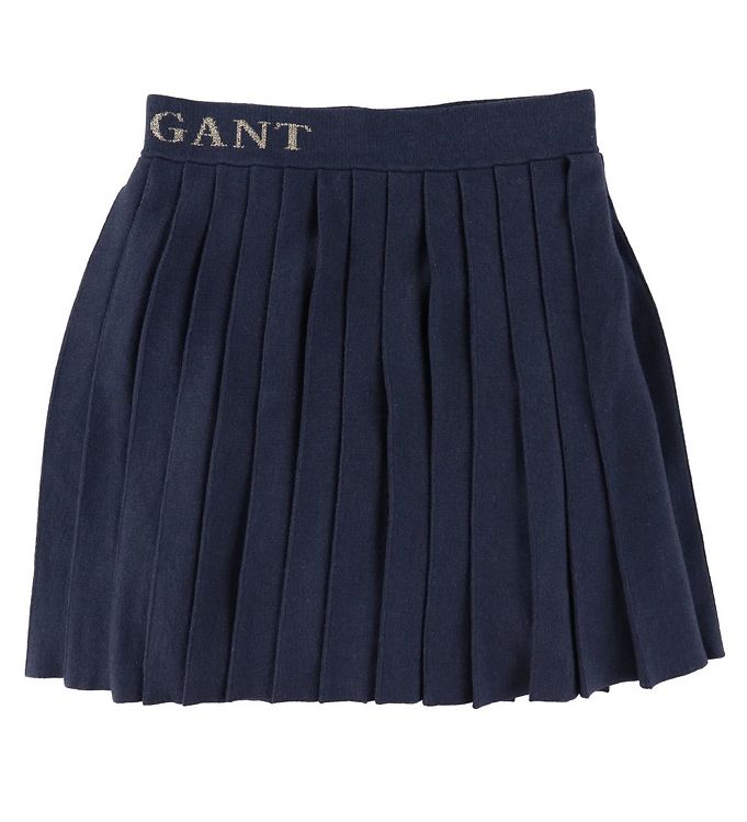 #2 - GANT Nederdel - Plisseret Strik - Evening Blue