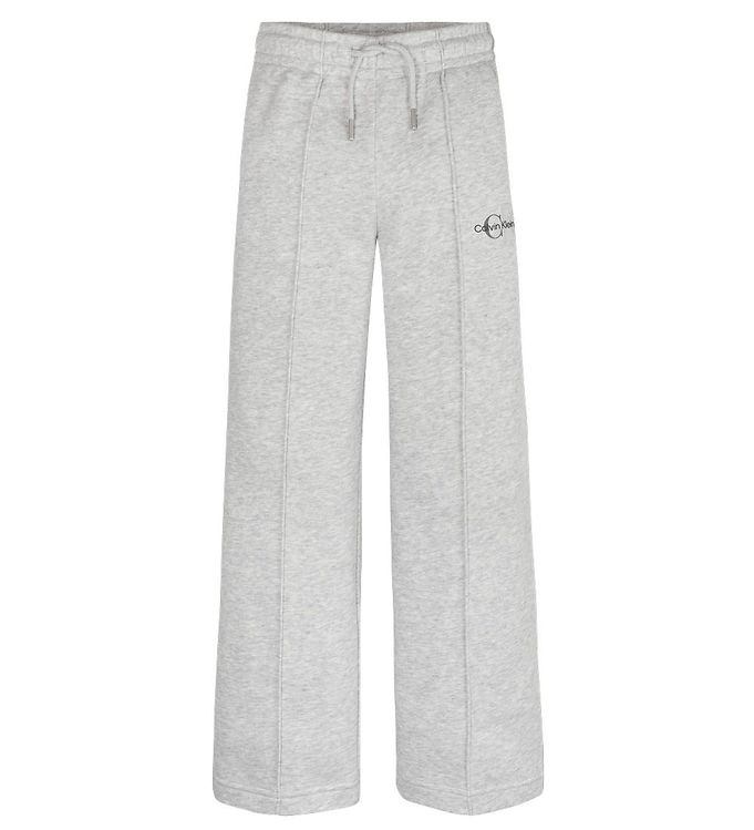 Image of Calvin Klein Sweatpants - Seaming Straight - Lysegråmeleret - 12 år (152) - Calvin Klein Bukser - Bomuld (240782-2047991)