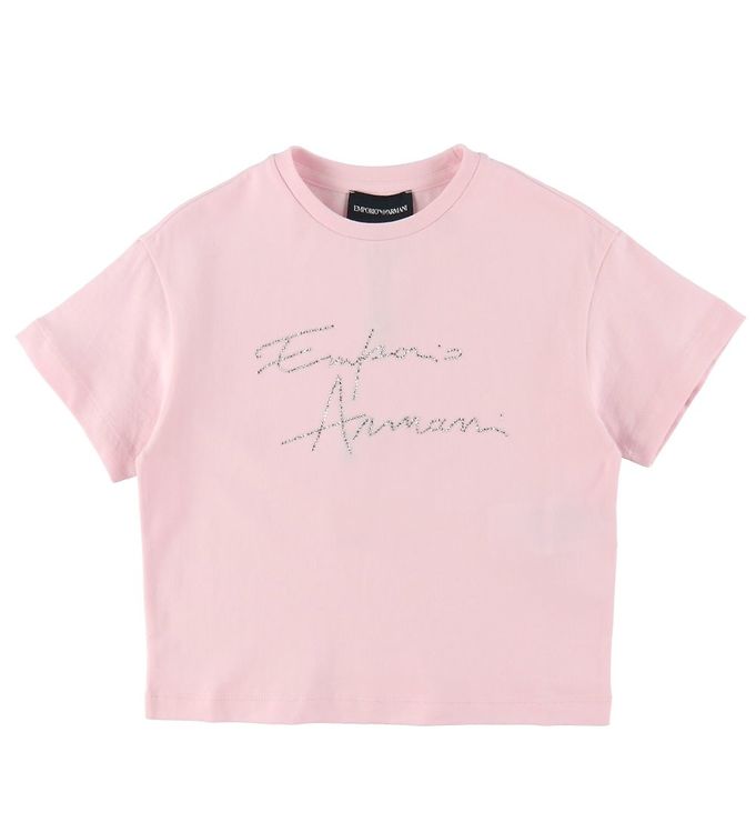 Emporio Armani T-Shirt - Rosa m. Sølv/Similisten