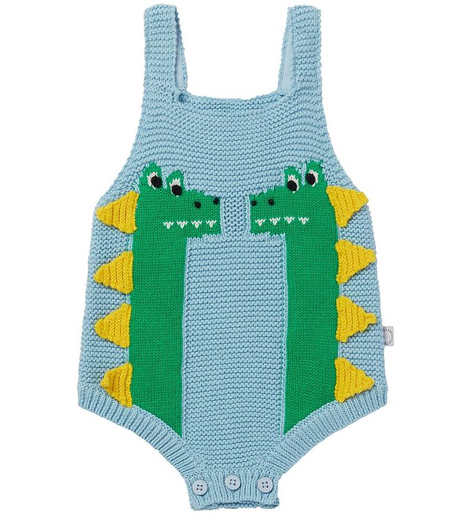 10: Stella McCartney Kids Body u/æ - Strik - Lyseblå m. Dinoer