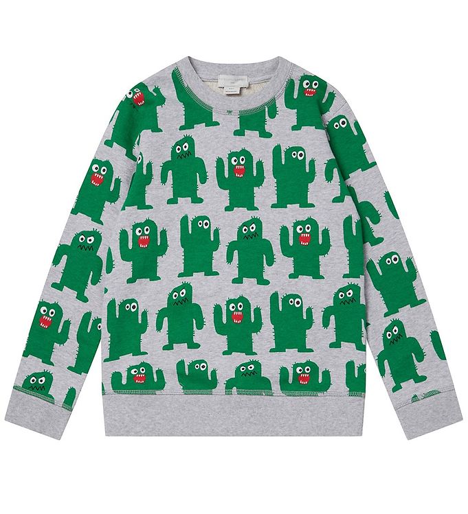 Stella McCartney Kids Sweatshirt - Gråmeleret/Grøn