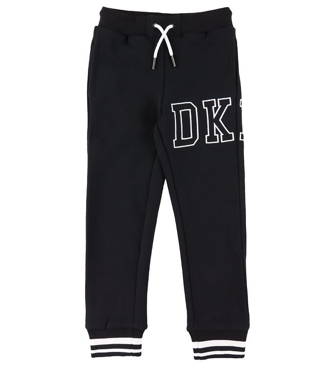 Image of DKNY Sweatpants - Sort m. Hvid - 8 år (128) - DKNY Bukser - Bomuld (243725-2530812)