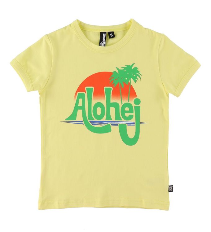 9: Danefæ T-shirt - DaneRainbow Ringer - Yellow m. Alohej