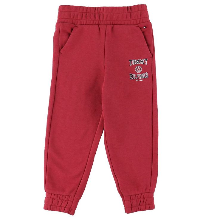 Tommy Hilfiger Sweatpants  Slouchy Varsity  Cranberry Crush