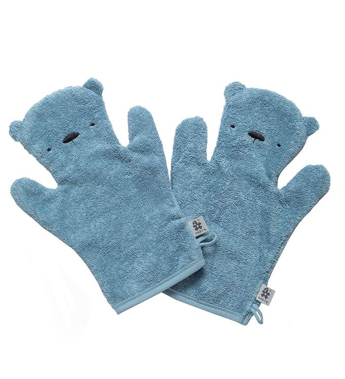 Sebra Badehandske Bjørnen Milo Powder Blue