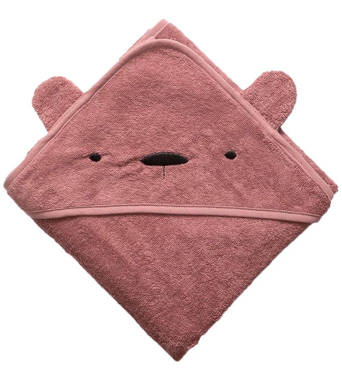 Sebra Hættehåndklæde Bjørnen Milo Blossom Pink