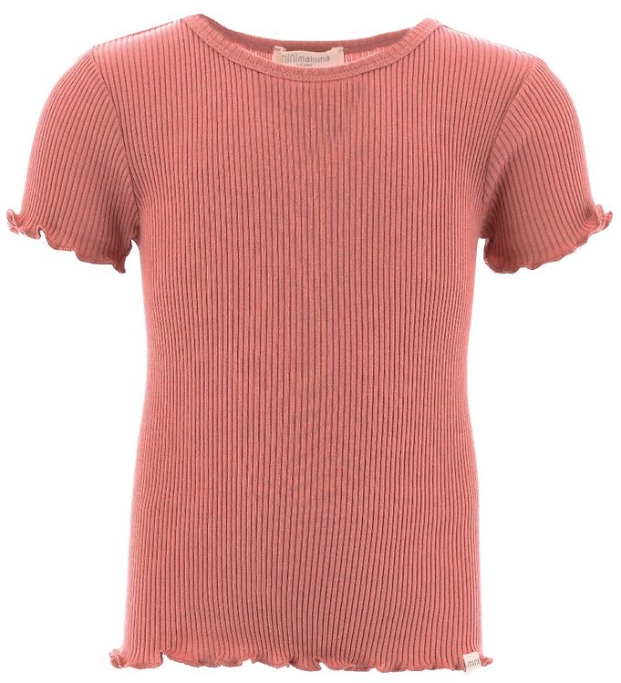 #2 - Minimalisma T-Shirt - Blomst - Silke/BLomst - Antique Red
