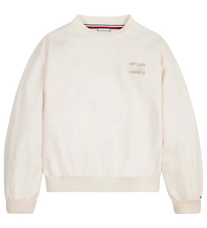 8: Tommy Hilfiger Sweatshirt - Natural Dye Script - Ancient White