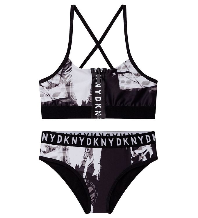 Image of DKNY Bikini - Summer - Sort/Hvid m. Fotoprint - 8 år (128) - DKNY Bikini (247343-2696102)