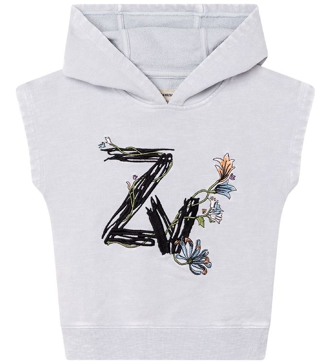 Zadig & Voltaire Hættetrøje Lyseblå M. Broderi