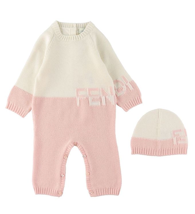 Fendi Heldragt/hue Uld Hvid/rosa