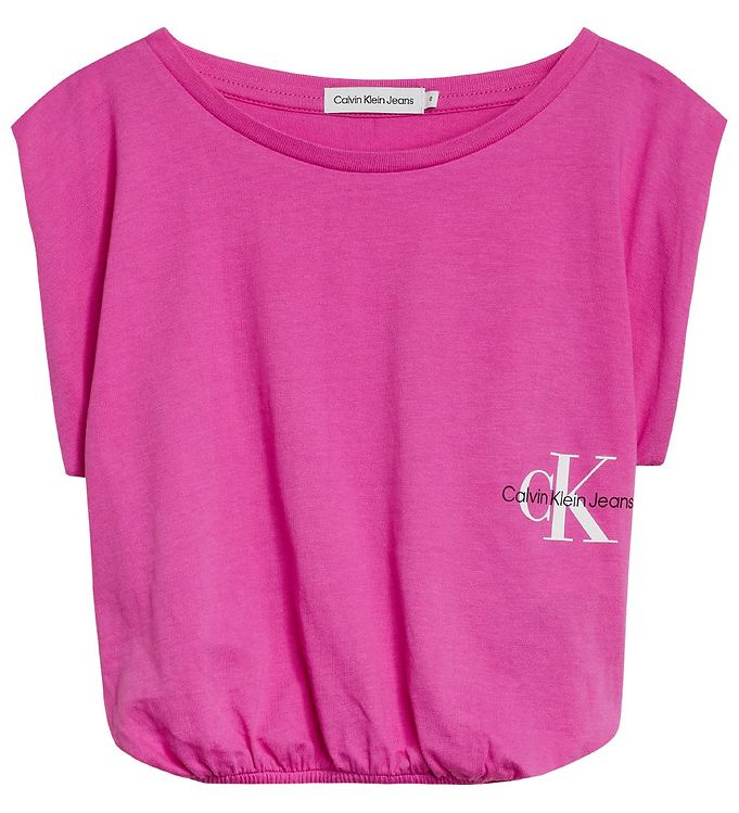 Calvin Klein Tshirt  Monogram Off Placed  Lucky Pink