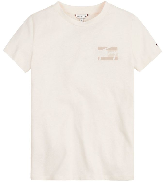 Image of Tommy Hilfiger T-Shirt - Natural Dye Script - Ancient White - 14 år (164) - Tommy Hilfiger T-Shirt (249067-2723580)