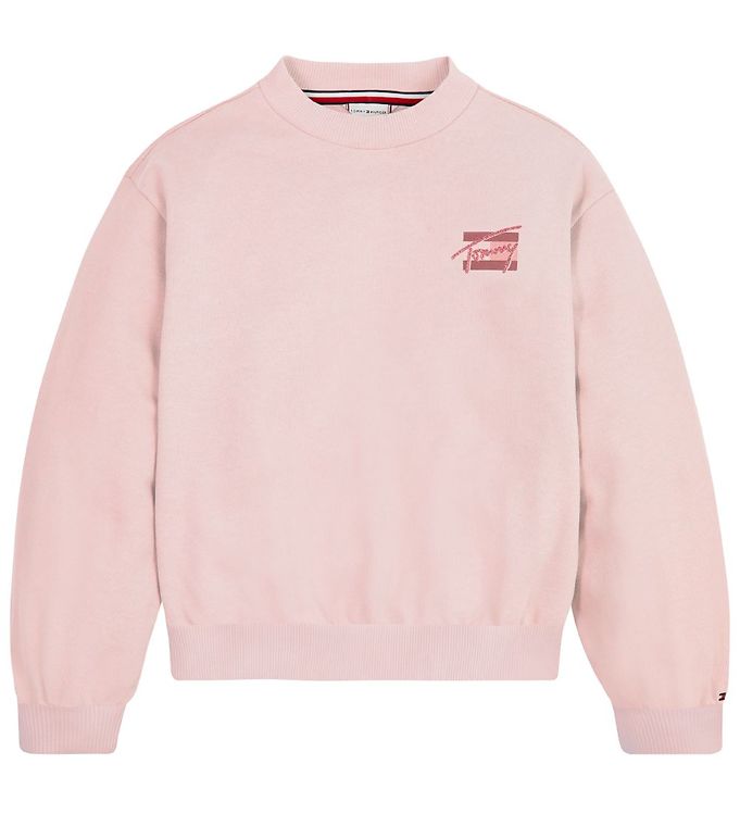 9: Tommy Hilfiger Sweatshirt - Natural Dye Script - Broadway Pink