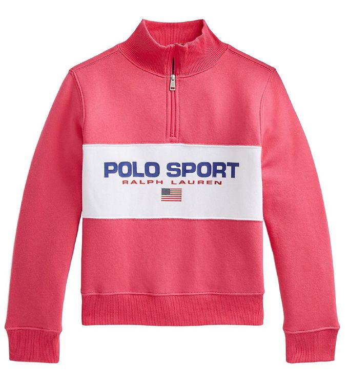 Polo Ralph Lauren Sweatshirt m. Lynlås - Polo Sport - Pink m. Pr