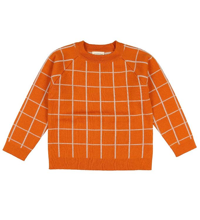 Billede af Voksi Bluse - Uld - Warm Orange m. Tern