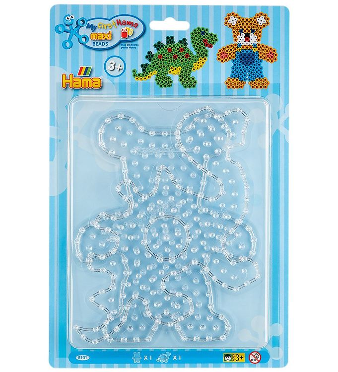 Hama Maxi Perleplader - 2 stk. Dinosaur/Bamse unisex