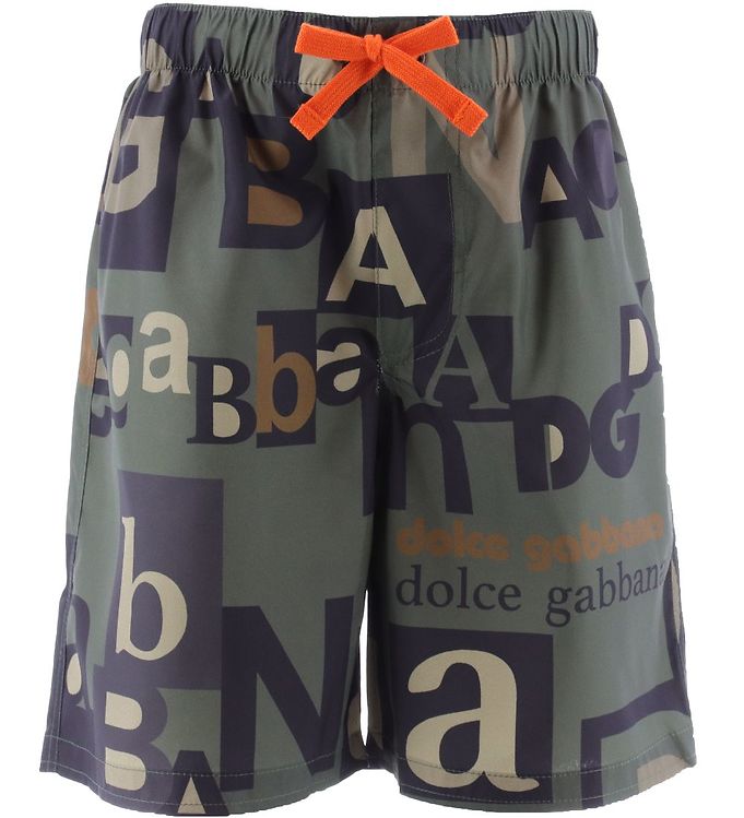 #2 - Dolce & Gabbana Badeshorts - Reborn To Live - Armygrøn m. Print