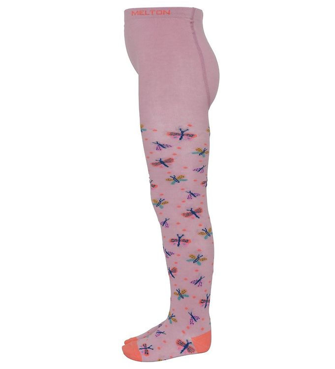 Melton Strømpebukser Butterfly Dot Alt Rosa