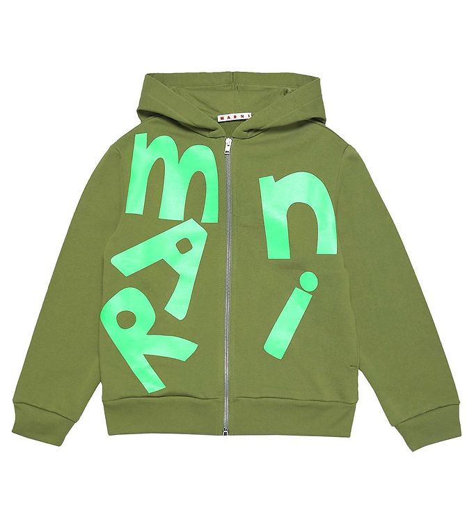 Marni Cardigan Khaki Neongrøn