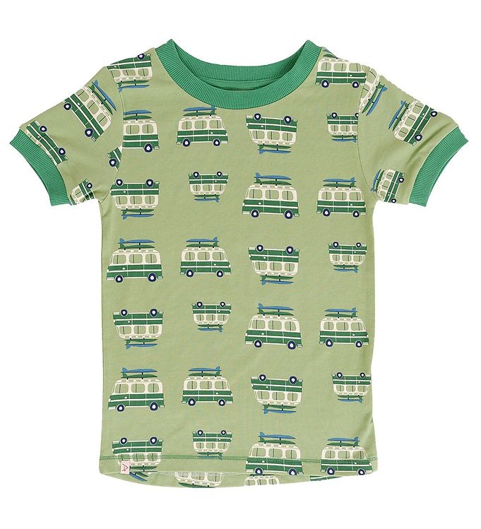 Image of AlbaBaby T-Shirt - Sunshine At The Beach - Green On The Road - 4 år (104) - AlbaBaby T-Shirt (253378-2878582)