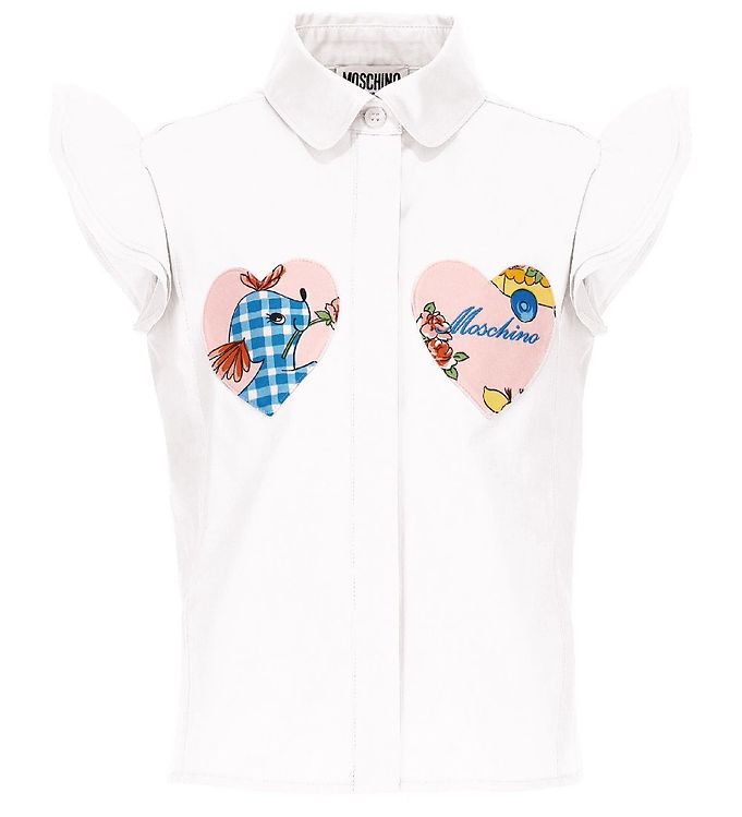 Moschino Skjorte Hvid M. Hjerter