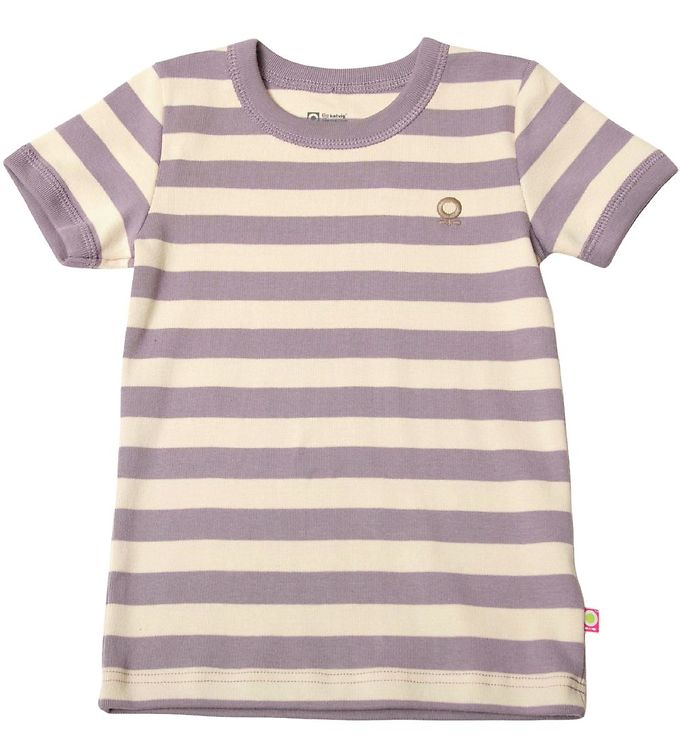 #3 - Katvig T-Shirt - Lilla/Beige Stribet