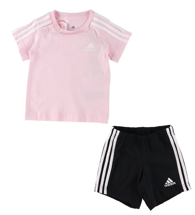 12: adidas Performance Sæt - T-shirt/Shorts - Coral Pink/Sort