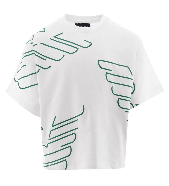 Emporio Armani T-shirt - Hvid m. Grøn