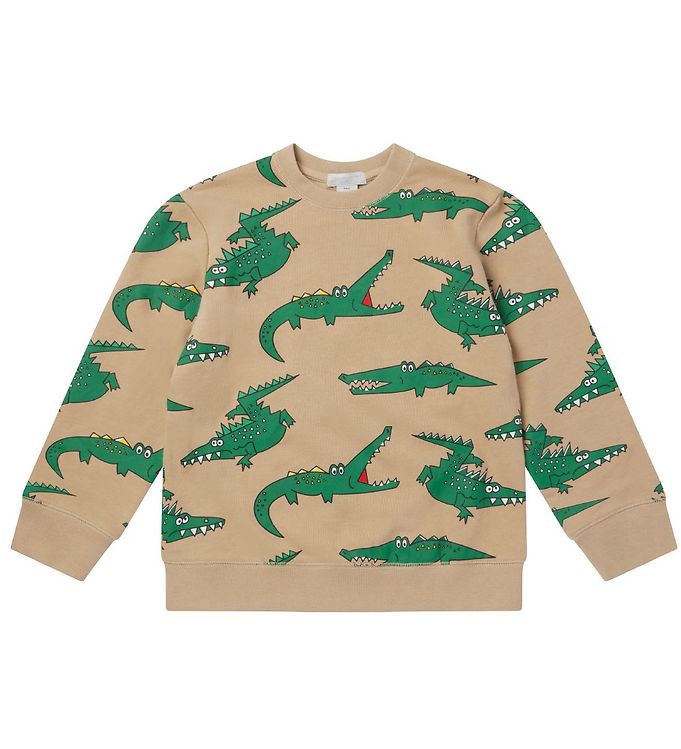Stella McCartney Kids Sweatshirt - Beige/Grøn m. Krokodiller
