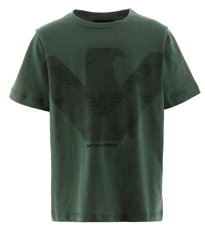 Emporio Armani Tshirt  Mørkegrøn m. Print
