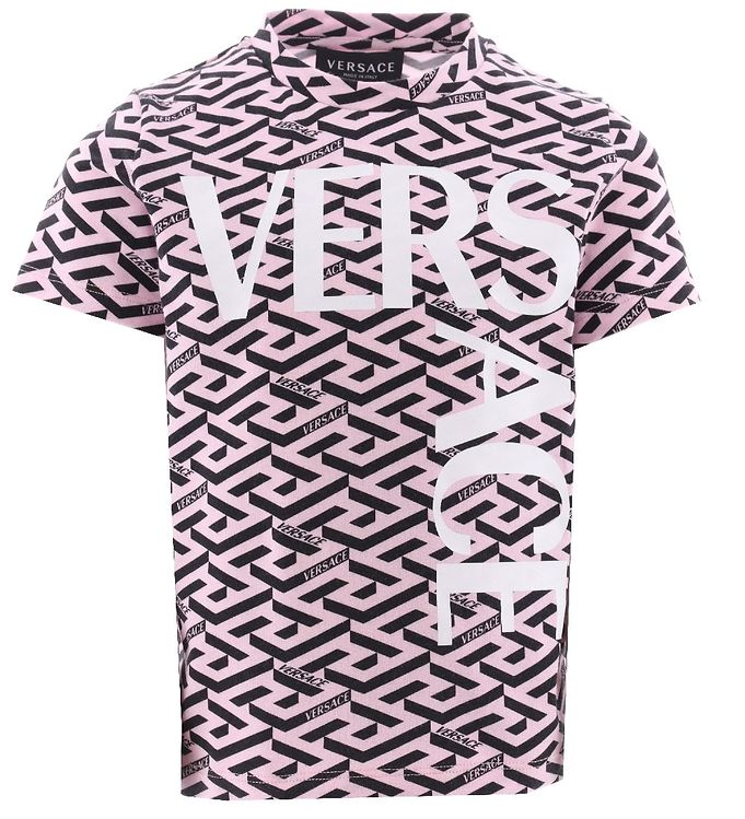 Versace T Shirt Rosa/sort M. Print