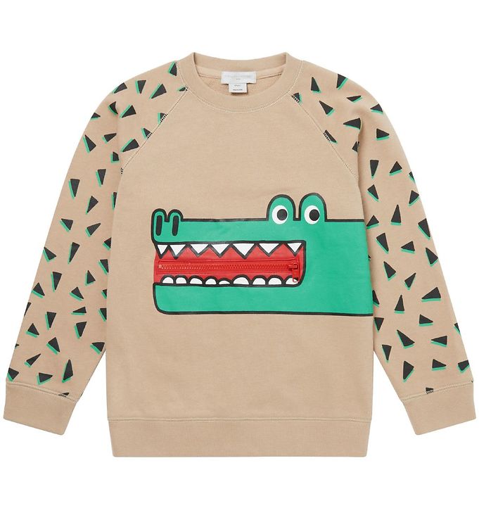 12: Stella McCartney Kids Sweatshirt - Beige m. Krokodille
