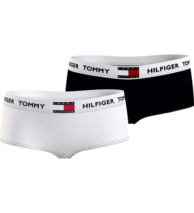 Image of Tommy Hilfiger Hipsters - 2-Pak - Hvid/Sort - 8-10 år (128-140) - Tommy Hilfiger Hipsters (257674-2964523)