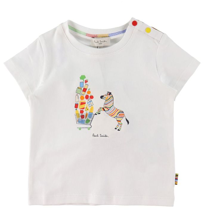 Image of Paul Smith Baby T-shirt - Hvid m. Print - 1½ år (86) - Paul Smith T-Shirt (258773-3050010)