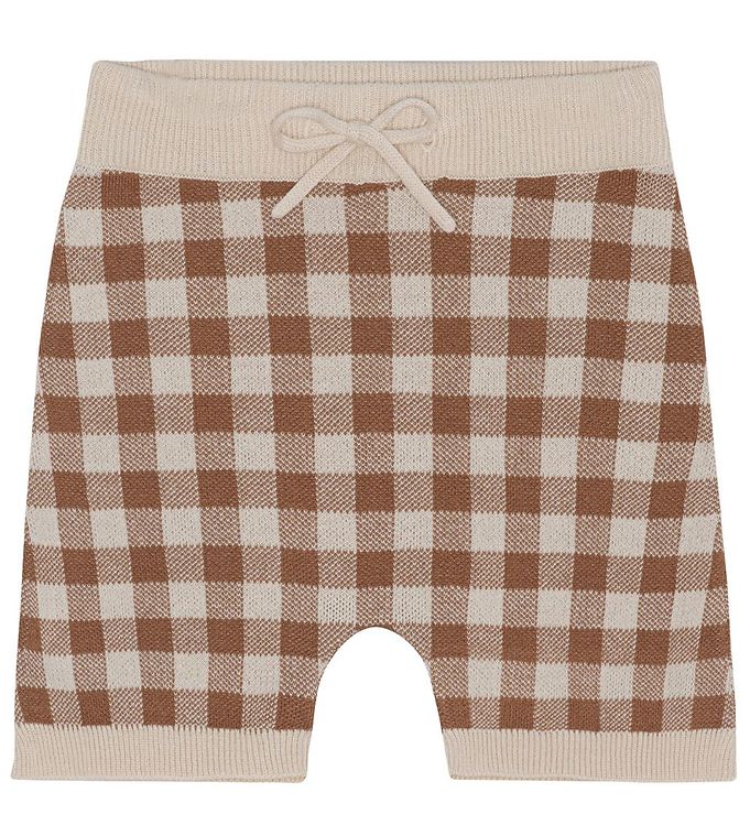 Image of Monsieur Mini Shorts - Gingham - Offwhite/Toffee - 1-2 år (80-92) - Monsieur mini Shorts (260046-3074710)