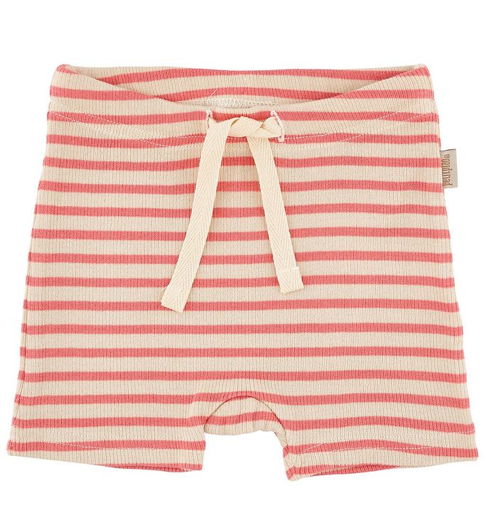 15: Petit Piao Shorts - Modal Striped - Dark Peach/Cream