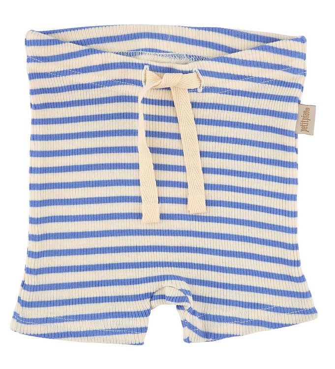 14: Petit Piao Shorts - Modal Striped - Blue Sky/Cream